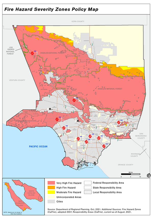 Los Angeles County fire zones