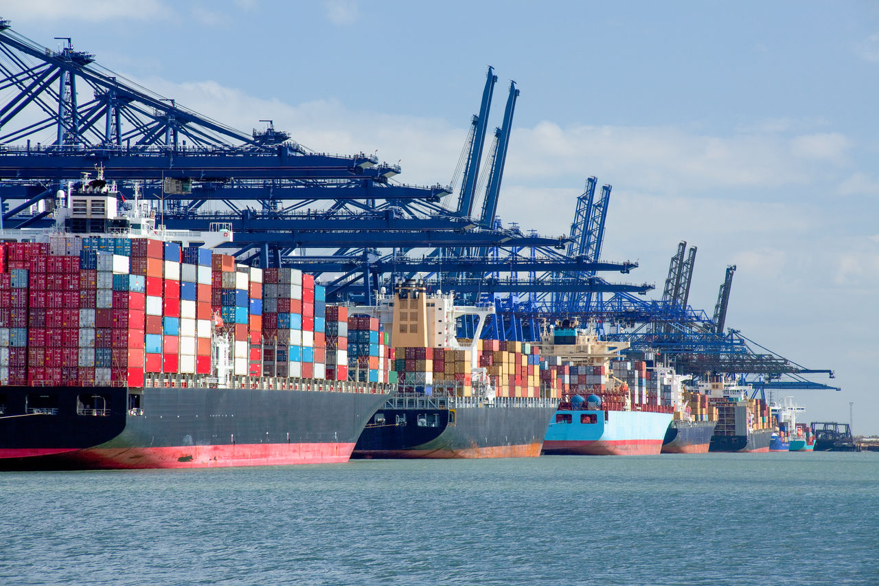 Ships in a shipyard