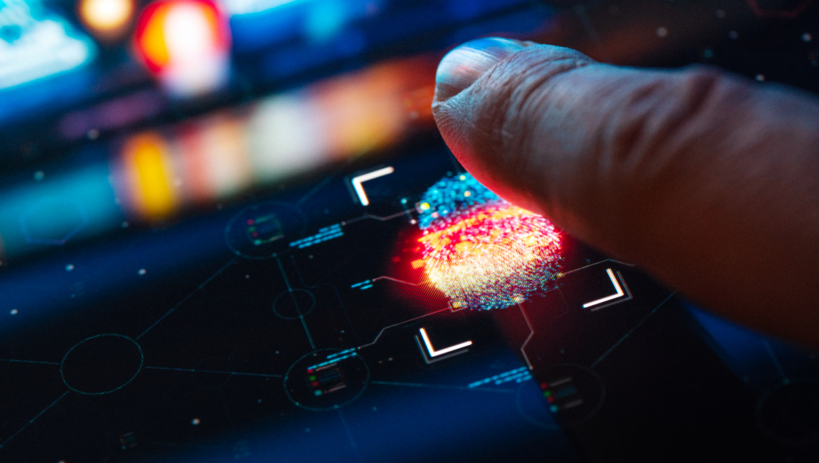 Finger hovering over fingerprint technology
