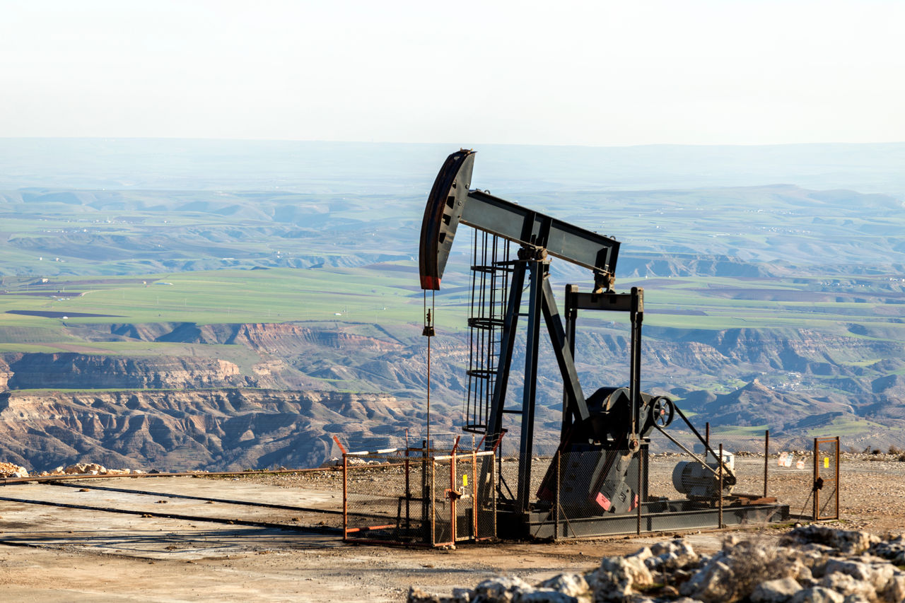 Oil drilling in a field